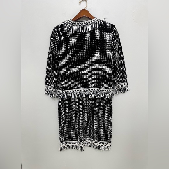 St. John Black and White Tweed Jacket and Skirt Set - Picture 2 of 8